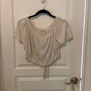 Cream off the shoulder crop top